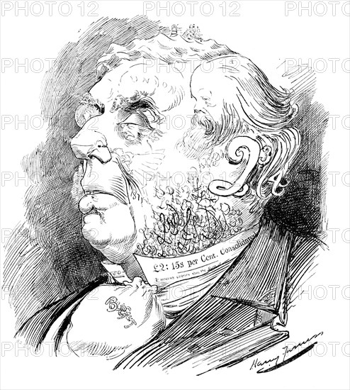 Puzzle head depicting British politician George Joachim Goschen, from Punch, 1899. Artist: Unknown