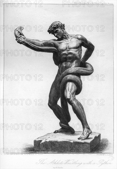 'The Athlete Wrestling with a Python', c1880-1882. Artist: A Gilbert