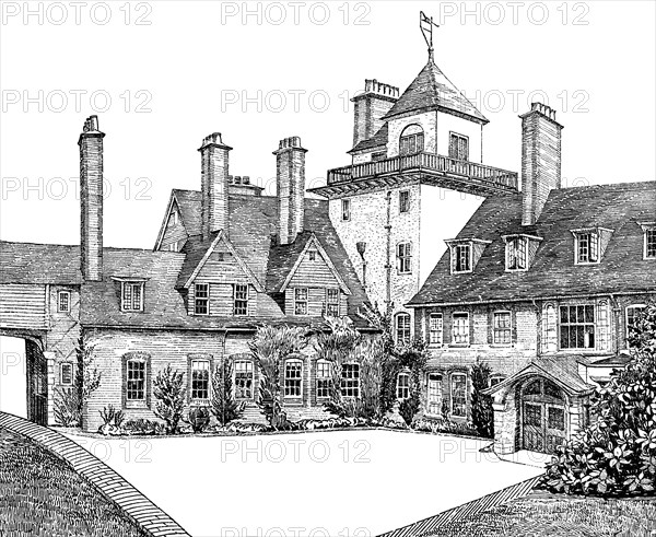 'The Court Yard, Standen, East Grinstead', 1900. Artist: Unknown