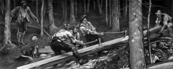 'The Wood Cutters', c1880-1882.Artist: Hubert von Herkomer