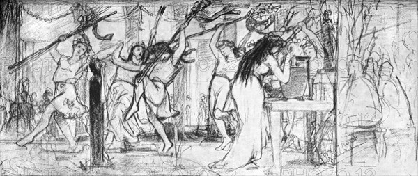 First sketch of 'The Vintage Festival', c1871 (c1880-1882). Artist: Unknown
