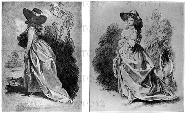 Gainsborough's studies for his celebrated portrait of the Duchess of Devonshire, c1787 (1901). Artist: Unknown