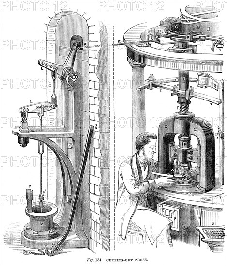 Cutting out Press, 1866. Artist: Unknown