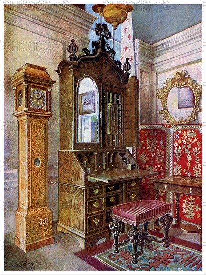 A group of early 18th century furniture, 1910.Artist: Edwin Foley