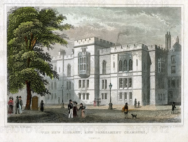 The New Library and Parliament Chambers, Westminster, London, 1829.Artist: J Hinchcliff