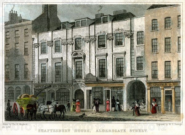 Shaftesbury House, Aldersgate Street, City of London, 1831.Artist: MS Barenger