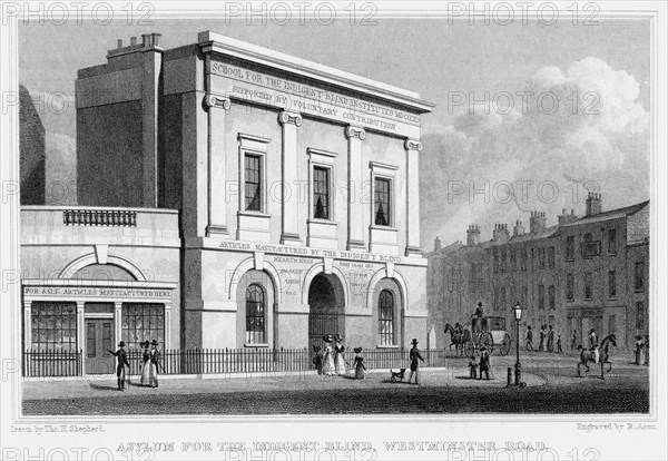 School for the Indigent Blind, Westminster Road, London, 1829.Artist: R Acon