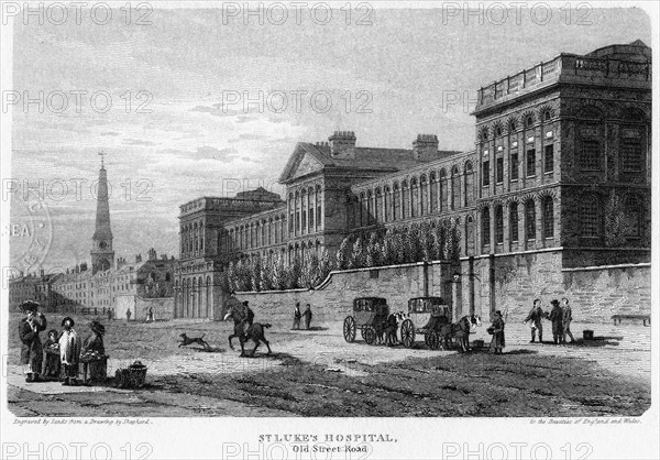 St Luke's Hospital, Old Street, Finsbury, London, 1815.Artist: Sands