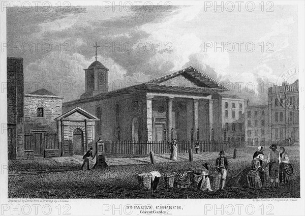 St Paul's Church, Covent Garden, Westminster, London, 1816.Artist: Lewis Allen