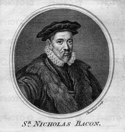 Sir Nicholas Bacon, 16th century English politician.Artist: T Chambars