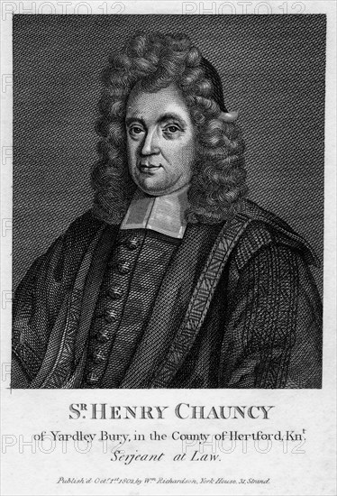 Sir Henry Chauncy, English lawyer, educator and antiquarian, (1802). Artist: Unknown