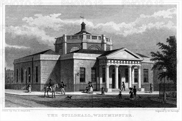 The Guildhall, Westminster, London, 1828.Artist: M Barrenger