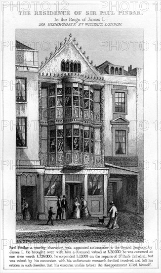 The Residence of Sir Paul Pindar, Bishopsgate, City of London. Artist: Unknown