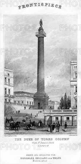 The Duke of York's Column from St James's Park, Westminster, London, 19th century. Artist: Unknown