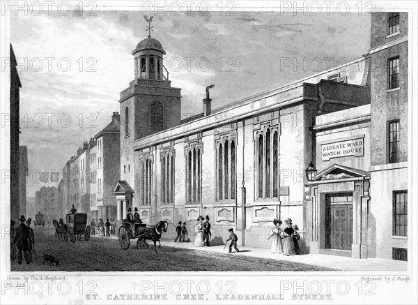 Church of St Katherine Cree, Leadenhall Street, City of London, 19th century.Artist: J Gough