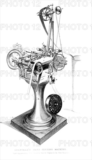 Crabtree's Card Setting Machine, 1866. Artist: Unknown