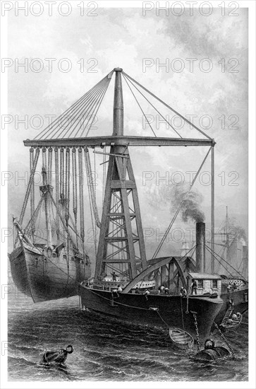 Steam Derrick, 1866. Artist: Unknown