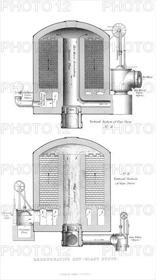 Regenerative Hot-Blast Stove, 1866. Artist: Unknown