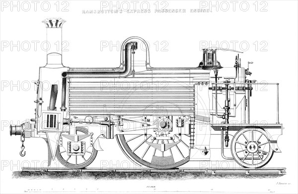 Ramsbottom's Express Passenger Engine, 1866. Artist: Unknown