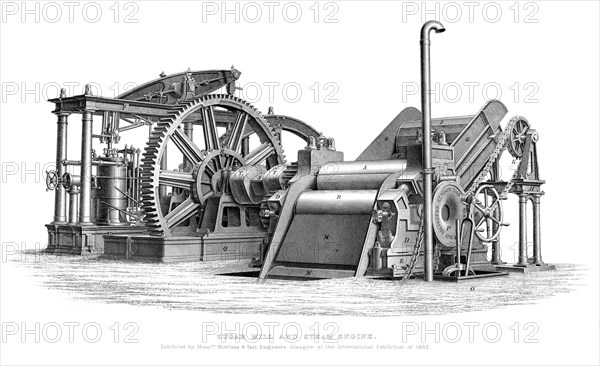 Sugar Mill and Steam Engine, 1866. Artist: Unknown