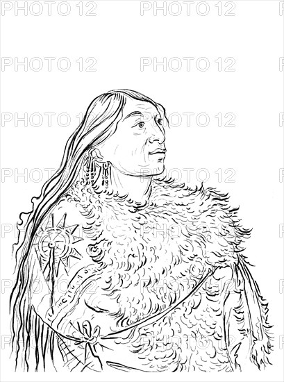 Portrait of a Native American man, 1841.Artist: Myers and Co