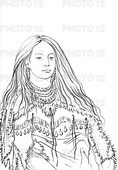 Portrait of 'Mint', Native American woman, 1841.Artist: Myers and Co