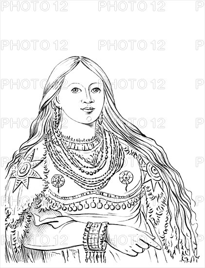 Portrait of 'Mink', Native American woman, 1841.Artist: Myers and Co