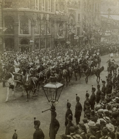 Procession for Queen Victoria's Diamond Jubilee, 1897.Artist: Stereoscopic Views