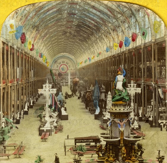 Interior view of the International Exhibition, London. Artist: Unknown