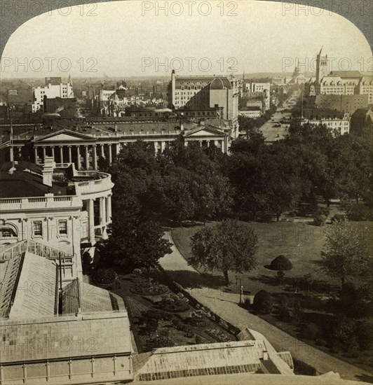 The White House and the Treasury Building, Washington DC, USA.Artist: Underwood & Underwood