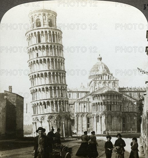 Cathedral and Leaning Tower of Pisa, Italy.Artist: Underwood & Underwood