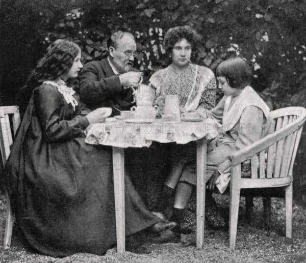 Emile Zola, French novelist, with his family, 1899. Artist: Unknown