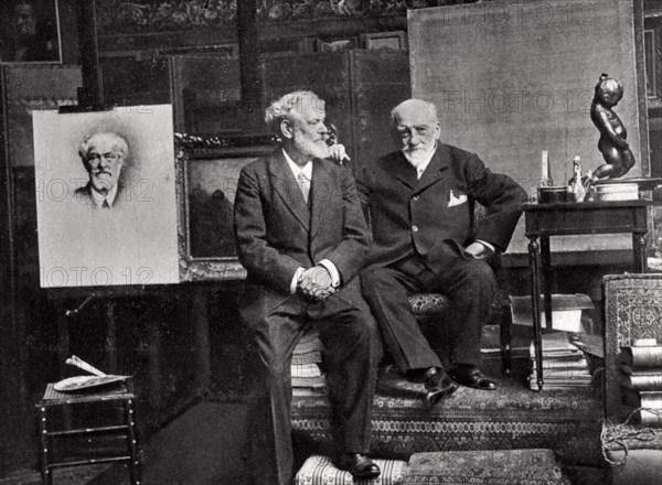 Jean Richepin, French poet, dramatist and novelist, and Leon Bonnat, French artist, 1901. Artist: Unknown