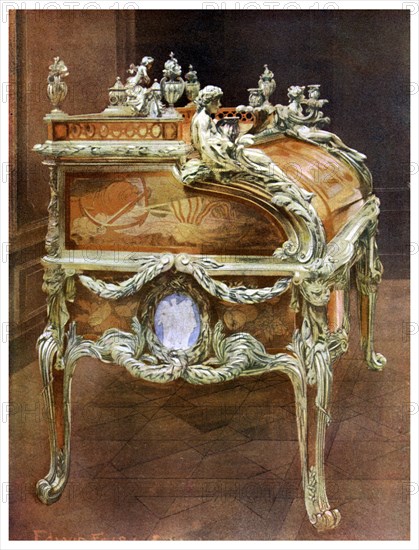 Desk of Louis XV, the Louvre, Paris, 1911-1912.Artist: Edwin Foley