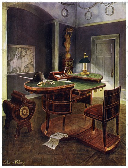 Campaign desk of Napoleon I, Chateau de la Malmaison, France, 1911-1912.Artist: Edwin Foley