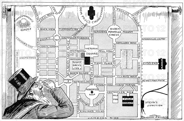 President Kruger looking at a plan of the New Pretoria, 1900. Artist: Unknown