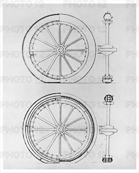 The first pneumatic tyre, 1845 (1956). Artist: Unknown