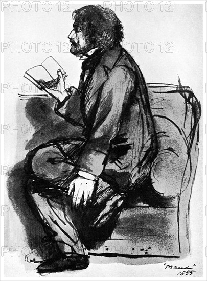 Alfred, Lord Tennyson, British poet, 1855 (1956). Artist: Unknown