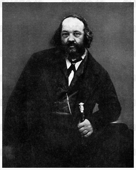 Anarchism: Mikhail Bakunin, Russian anarchist, 19th century (1956). Artist: Unknown