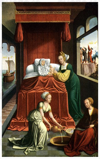 The birth of the Virgin, c1520 (1956). Artist: Unknown