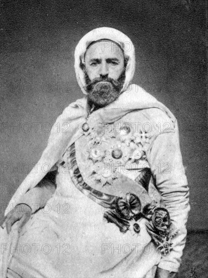 Abd al-Qadir, Algerian Sufi and political and military leader, 1875. Artist: Unknown