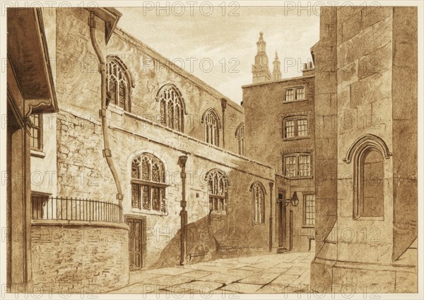North side of Guildhall Chapel, City of London, 1886. Artist: Unknown