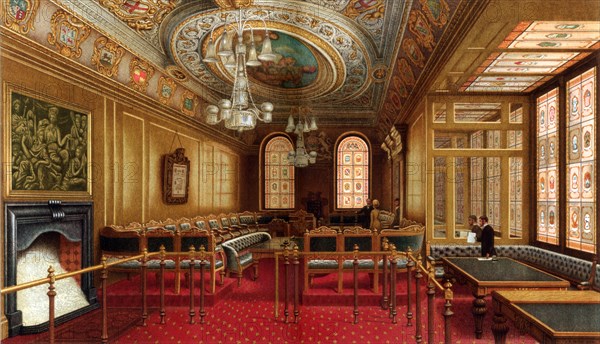 The Aldermen's Court Room, Guildhall, City of London, 1886.Artist: William Griggs