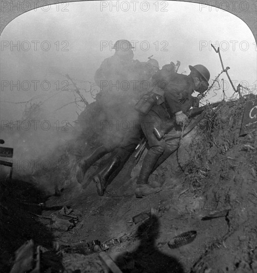 Trench warfare, Bourlon Wood, France, World War I, 1914-1918.Artist: Realistic Travels Publishers