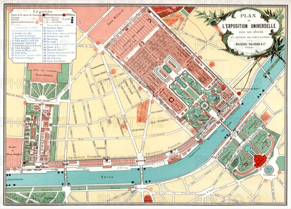 Plan of the Universal Exposition, Paris, 1889. Artist: Unknown