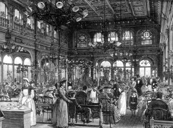 The Duval Restaurant on the Quai de Billy, Paris, 1889. Artist: Unknown