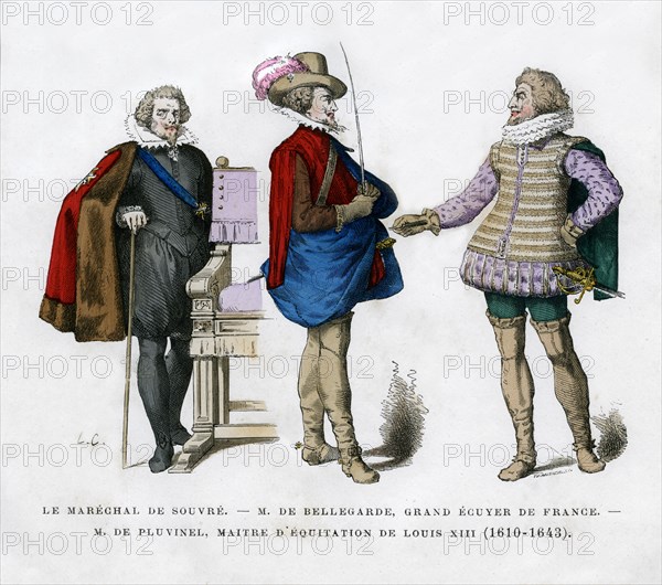 The Marshal of Souvre, M de Bellegarde and M de Pluvinel, 17th century (1882-1884). Artist: Unknown