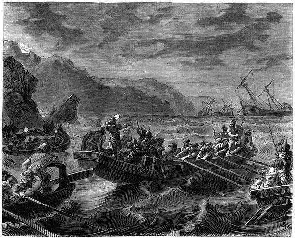 'The Franks cross the raging sea', 1882-1884. Artist: Unknown