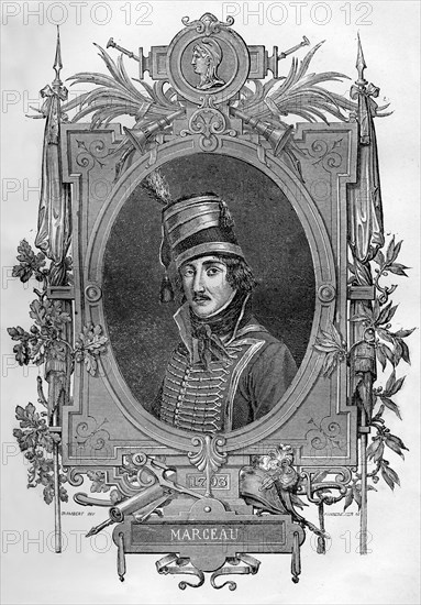 Francois Severin Marceau-Desgraviers, French revolutionary soldier, 1793 (1882-1884)..Artist: Pannemaker