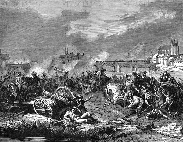 Battle of Montereau, France, 18th  February 1814 (1882-1884).Artist: A Gerard